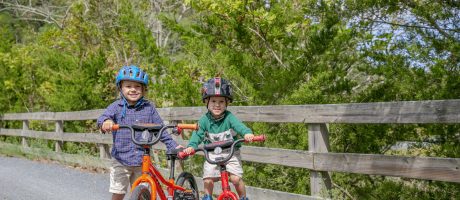 Kids having fun cycling in Lewes