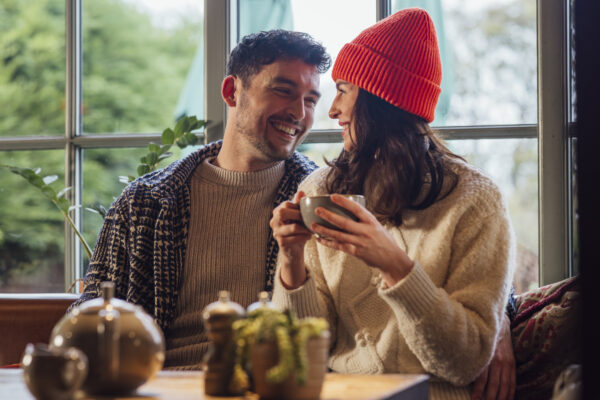 Couple enjoying coffee together - Beacon Inn