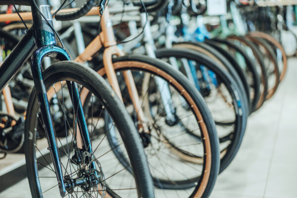 Bike Shop - View of front wheels and tires - Beacon Inn